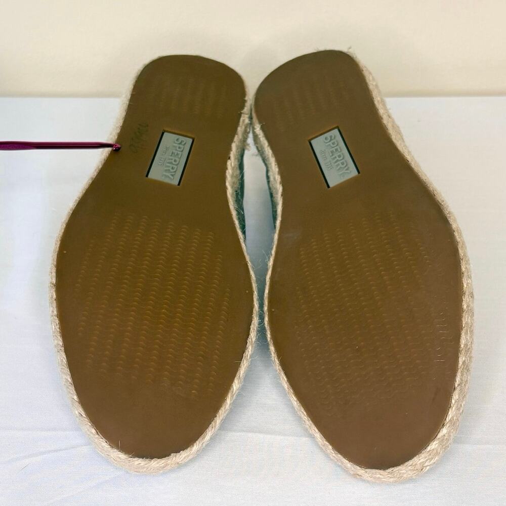 Sperry Sailor Twin Gore Jute Slip-On Shoes Women's 10 Sage Green NEW - Picture 9 of 9